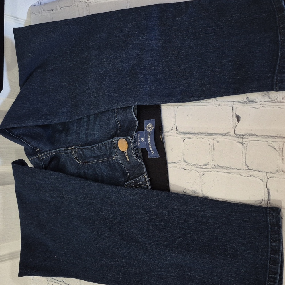 Democracy Ab solution Women Jeans Dark Wash Mid Rise Size 10 Ankle Stretch EUC - Picture 5 of 7